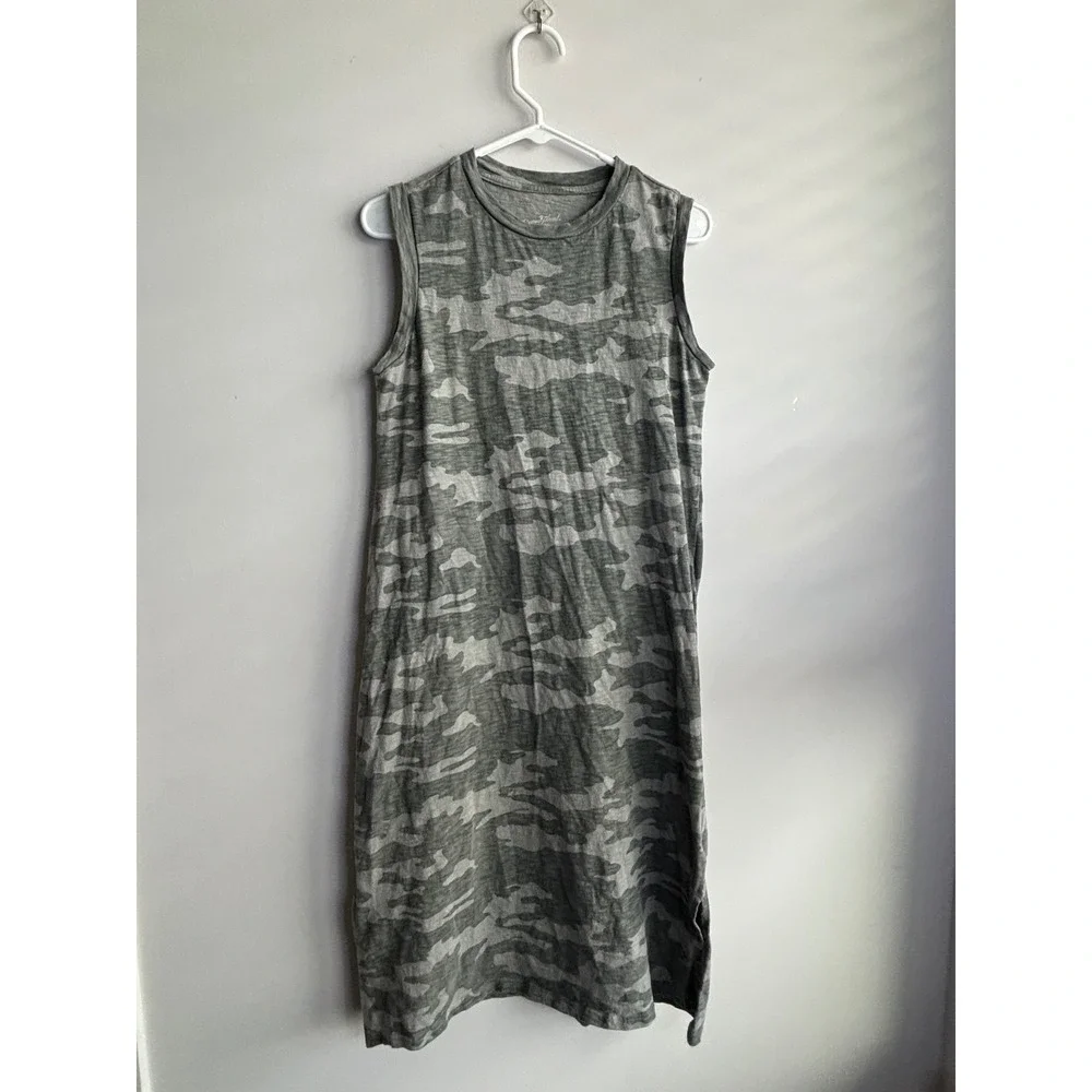 Universal Thread Green Camo Sleeveless Midi Dress Womens Size S